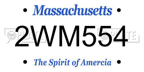 2WM554 Massachusetts License Plate
