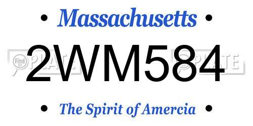 2WM584 Massachusetts License Plate
