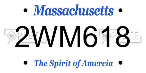 2WM618 Massachusetts License Plate
