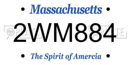 2WM884 Massachusetts License Plate