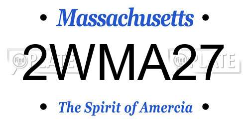 2WMA27 Massachusetts License Plate