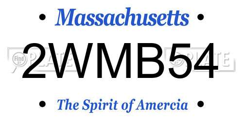 2WMB54 Massachusetts License Plate
