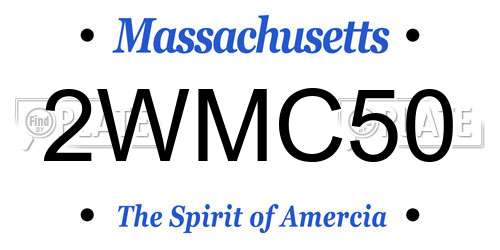 2WMC50 Massachusetts License Plate