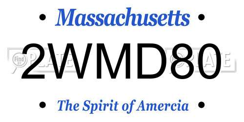 2WMD80 Massachusetts License Plate