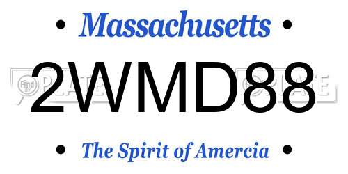 2WMD88 Massachusetts License Plate