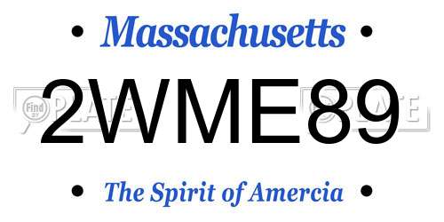2WME89 Massachusetts License Plate