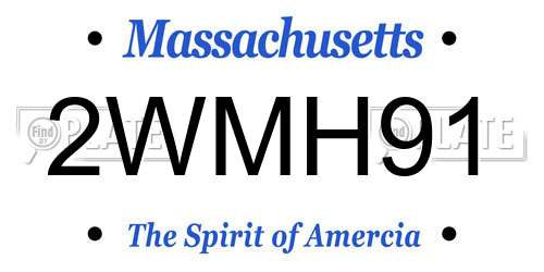 2WMH91 Massachusetts License Plate