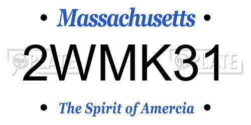2WMK31 Massachusetts License Plate