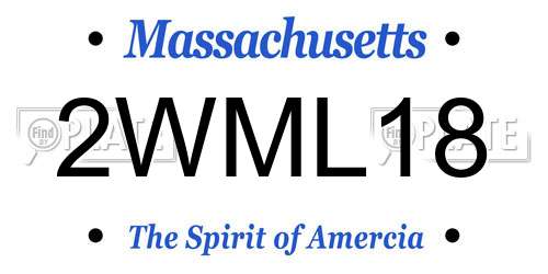 2WML18 Massachusetts License Plate