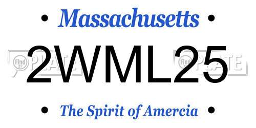 2WML25 Massachusetts License Plate