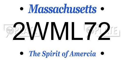 2WML72 Massachusetts License Plate