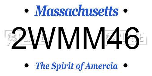 2WMM46 Massachusetts License Plate