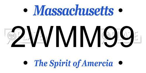 2WMM99 Massachusetts License Plate