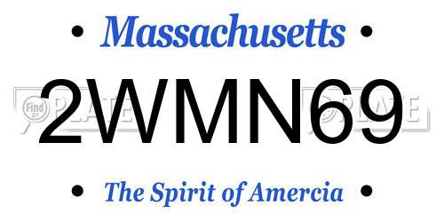 2WMN69 Massachusetts License Plate