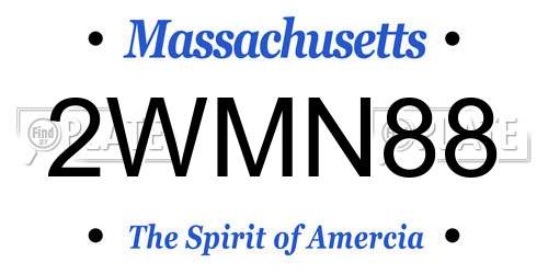 2WMN88 Massachusetts License Plate