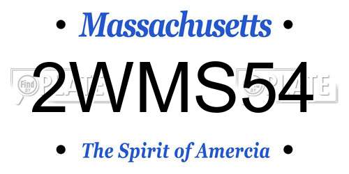2WMS54 Massachusetts License Plate