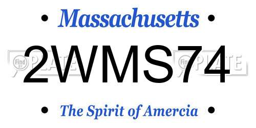 2WMS74 Massachusetts License Plate