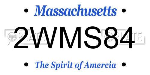 2WMS84 Massachusetts License Plate