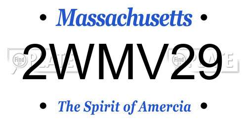 2WMV29 Massachusetts License Plate