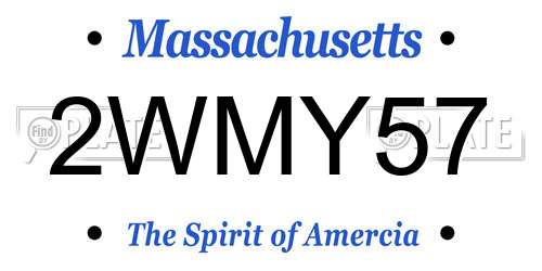 2WMY57 Massachusetts License Plate
