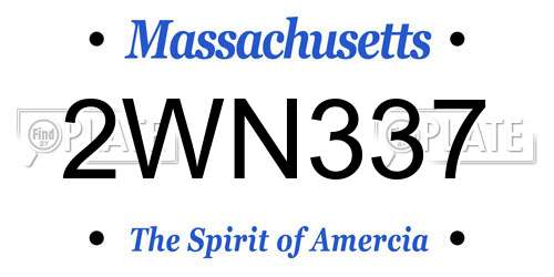 2WN337 Massachusetts License Plate