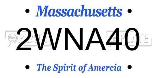 2WNA40 Massachusetts License Plate