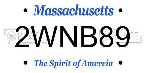 2WNB89 Massachusetts License Plate