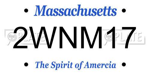 2WNM17 Massachusetts License Plate