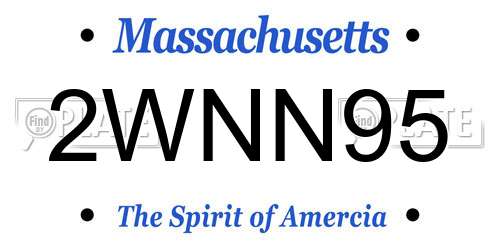 2WNN95 Massachusetts License Plate