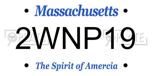 2WNP19 Massachusetts License Plate