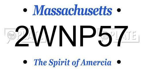 2WNP57 Massachusetts License Plate