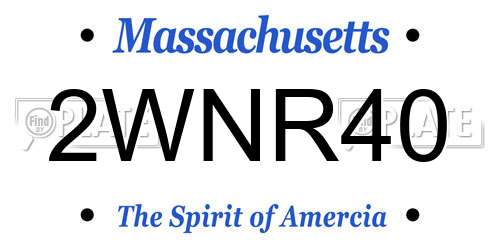 2WNR40 Massachusetts License Plate