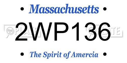 2WP136 Massachusetts License Plate