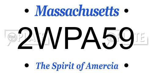 2WPA59 Massachusetts License Plate