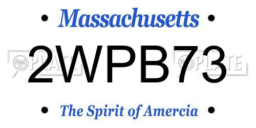 2WPB73 Massachusetts License Plate