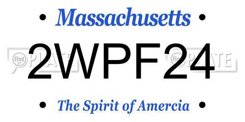 2WPF24 Massachusetts License Plate