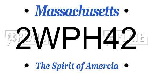 2WPH42 Massachusetts License Plate