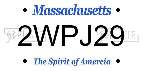 2WPJ29 Massachusetts License Plate