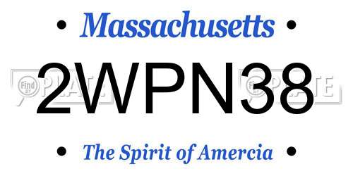 2WPN38 Massachusetts License Plate