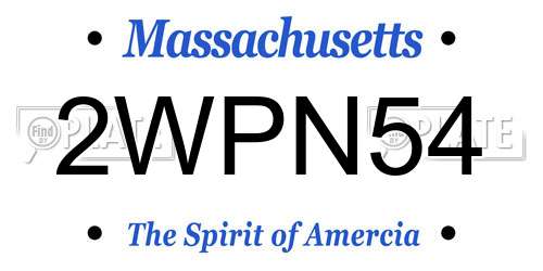 2WPN54 Massachusetts License Plate