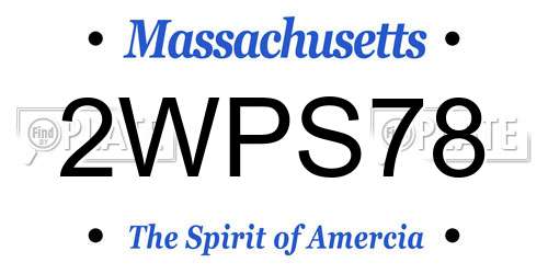 2WPS78 Massachusetts License Plate