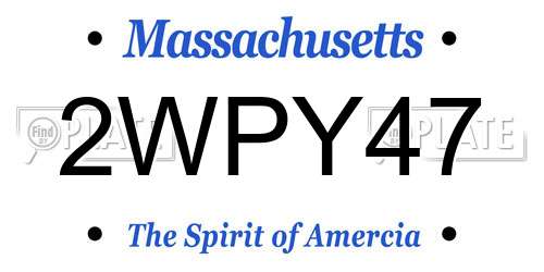 2WPY47 Massachusetts License Plate