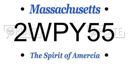 2WPY55 Massachusetts License Plate