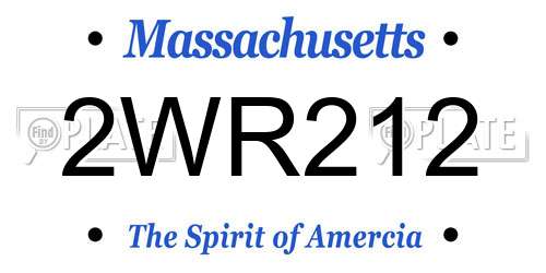 2WR212 Massachusetts License Plate