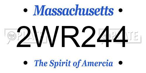 2WR244 Massachusetts License Plate