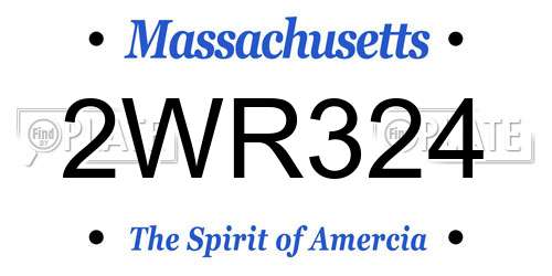 2WR324 Massachusetts License Plate