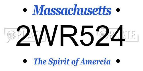 2WR524 Massachusetts License Plate