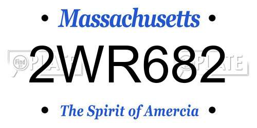 2WR682 Massachusetts License Plate