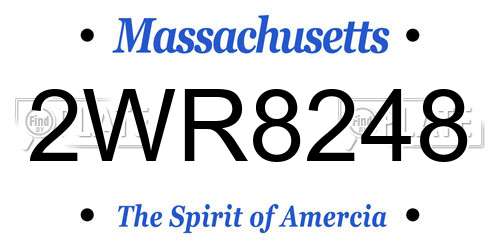 2WR8248 Massachusetts License Plate