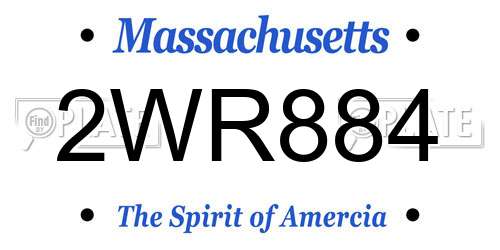 2WR884 Massachusetts License Plate